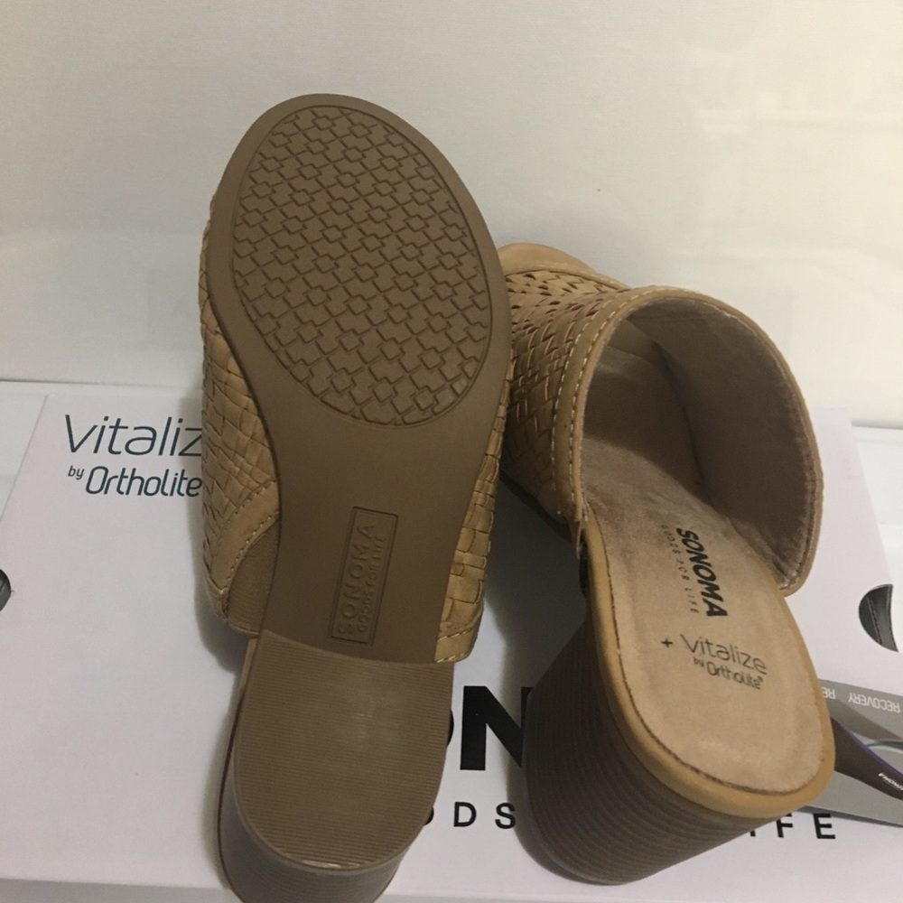 Sonoma Woven Tan Open-Toe Block Heel Sandal - Picture 11 of 13
